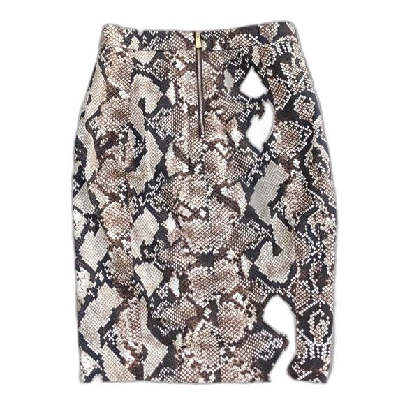 Altuzzara 4 Target Python Print Stretch Cotton Twill Side Slit Pencil Skirt Sz 4 - Picture 5 of 8